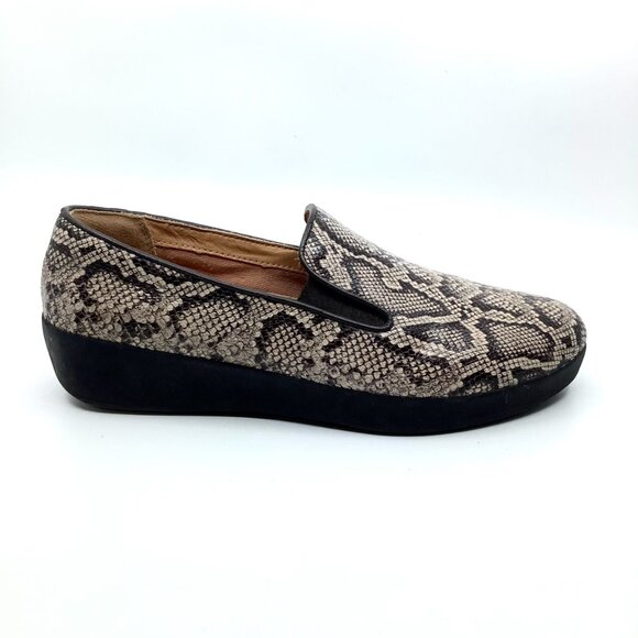Fitflop Superskate Snakeskin Loafer Shoes - Picture 2 of 8